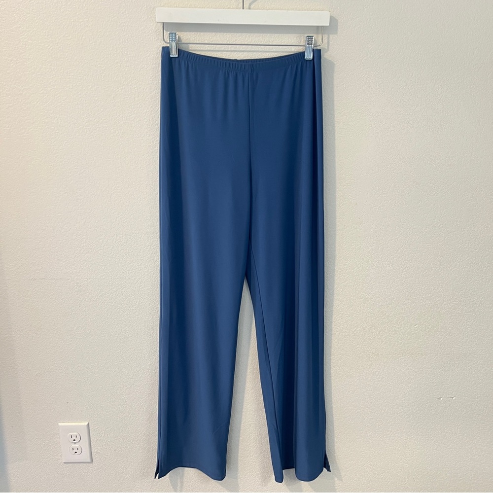 Compli K Womens Size M Blue Stretch Jersey Knit Straight Leg Pant Pull‎ On